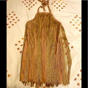 Forever 21 Rose Gold Fringe Dress